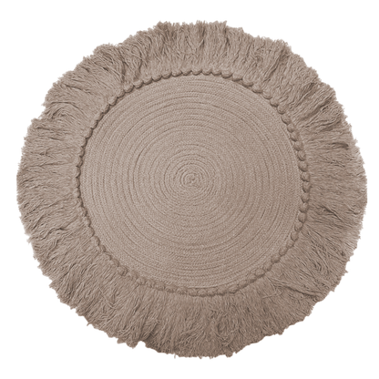 Mantel Individual Redondo Kenia con Flecos – Cuerda Tejida Artesanal para Decoración de Mesa