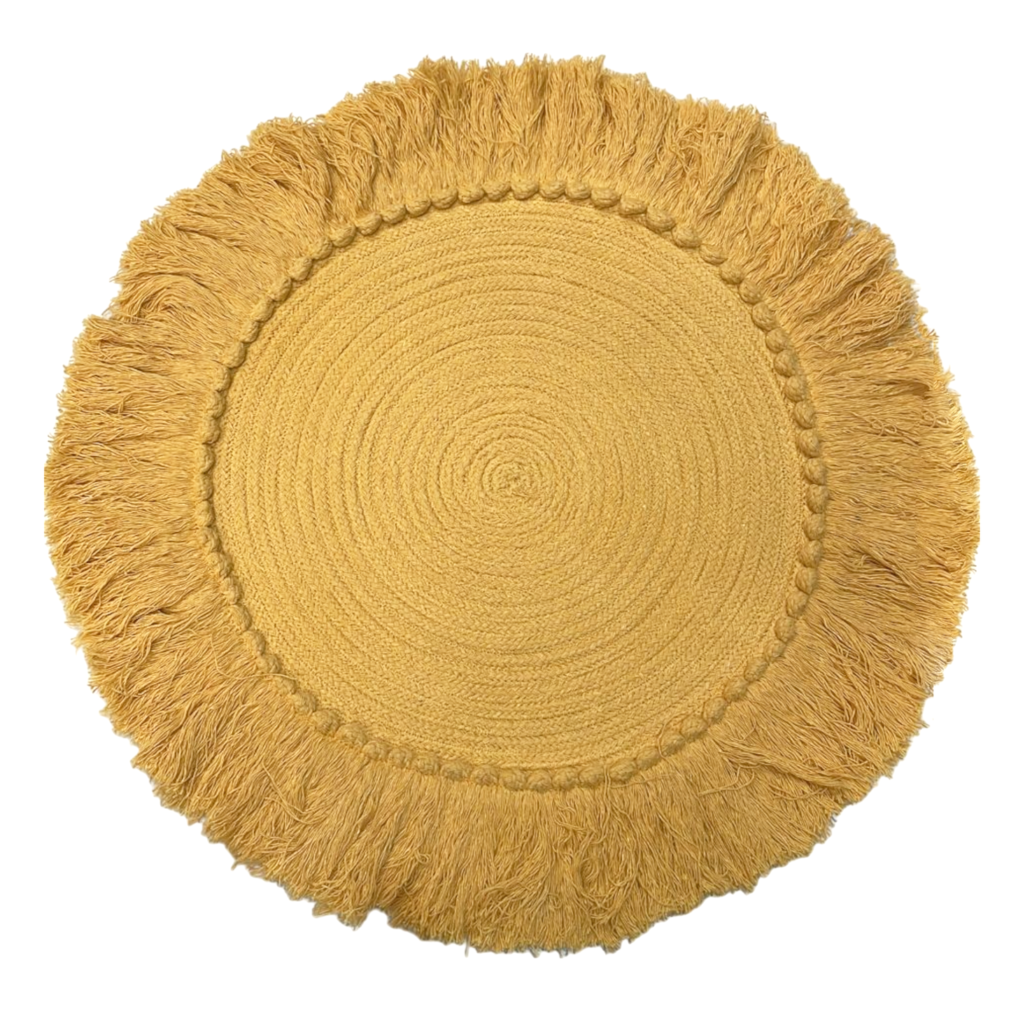 Mantel Individual Redondo Kenia con Flecos – Cuerda Tejida Artesanal para Decoración de Mesa