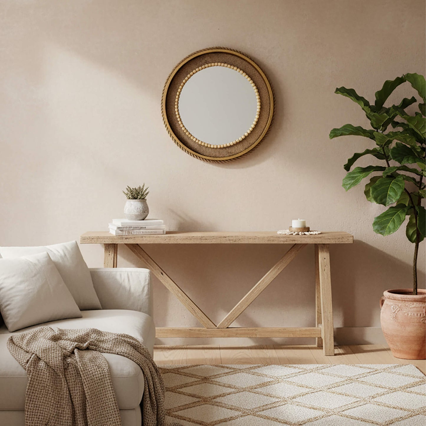 Espejo redondo decorativo Tribu